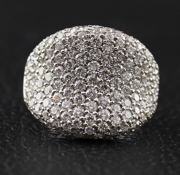 (image for) 18K WHITE GOLD "DeFRED" TOP GRADE DIAMOND RING / CERT